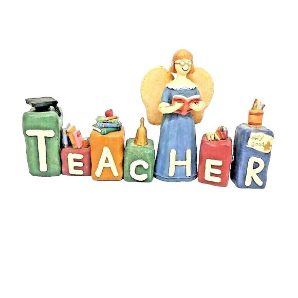 Teacher Word Block Figurine -Teacher Appreciation Gift -Letter Blocks - Picture 1 of 10
